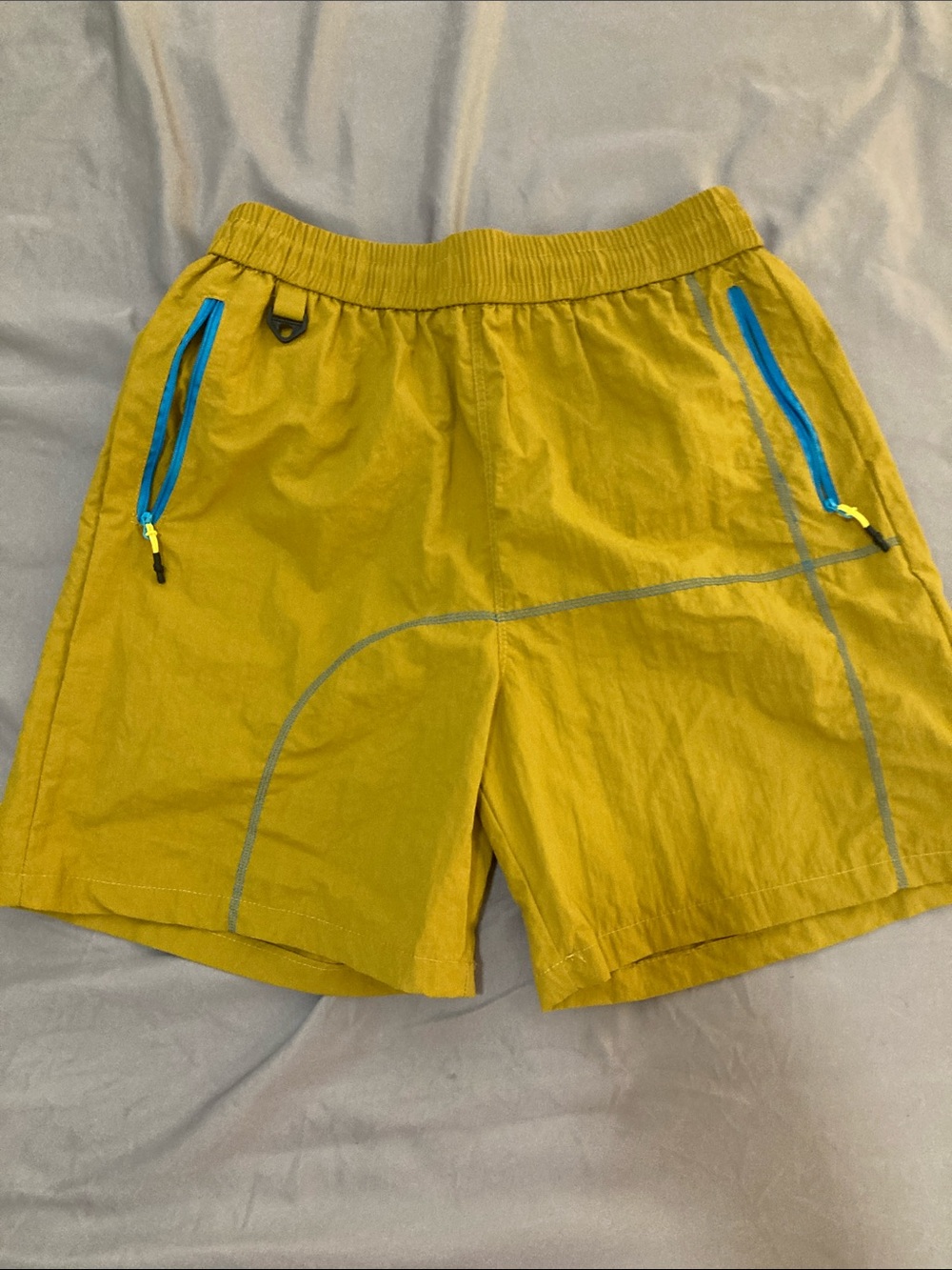 H&M Yellow Swim Trunks with Blue Zip Accents